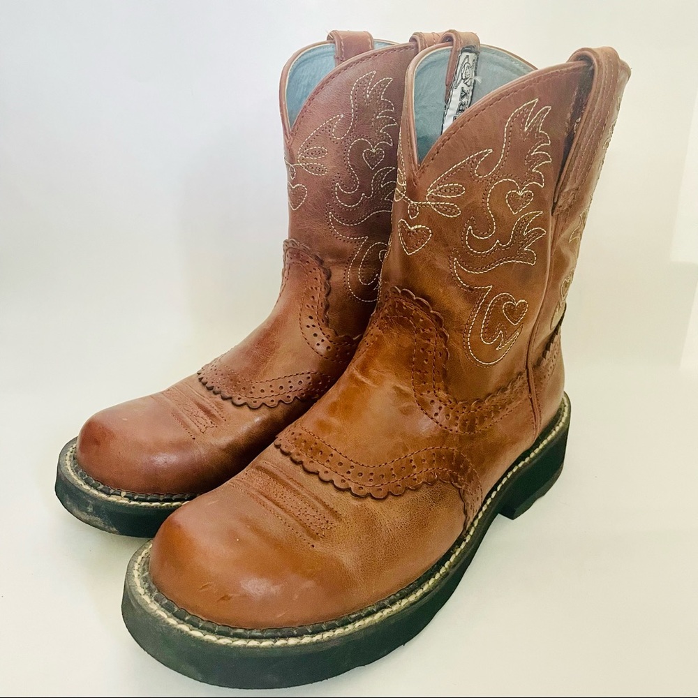 Ariat Fatboy Boots Western Cowboy Tan Chestnut Brown 8.5
